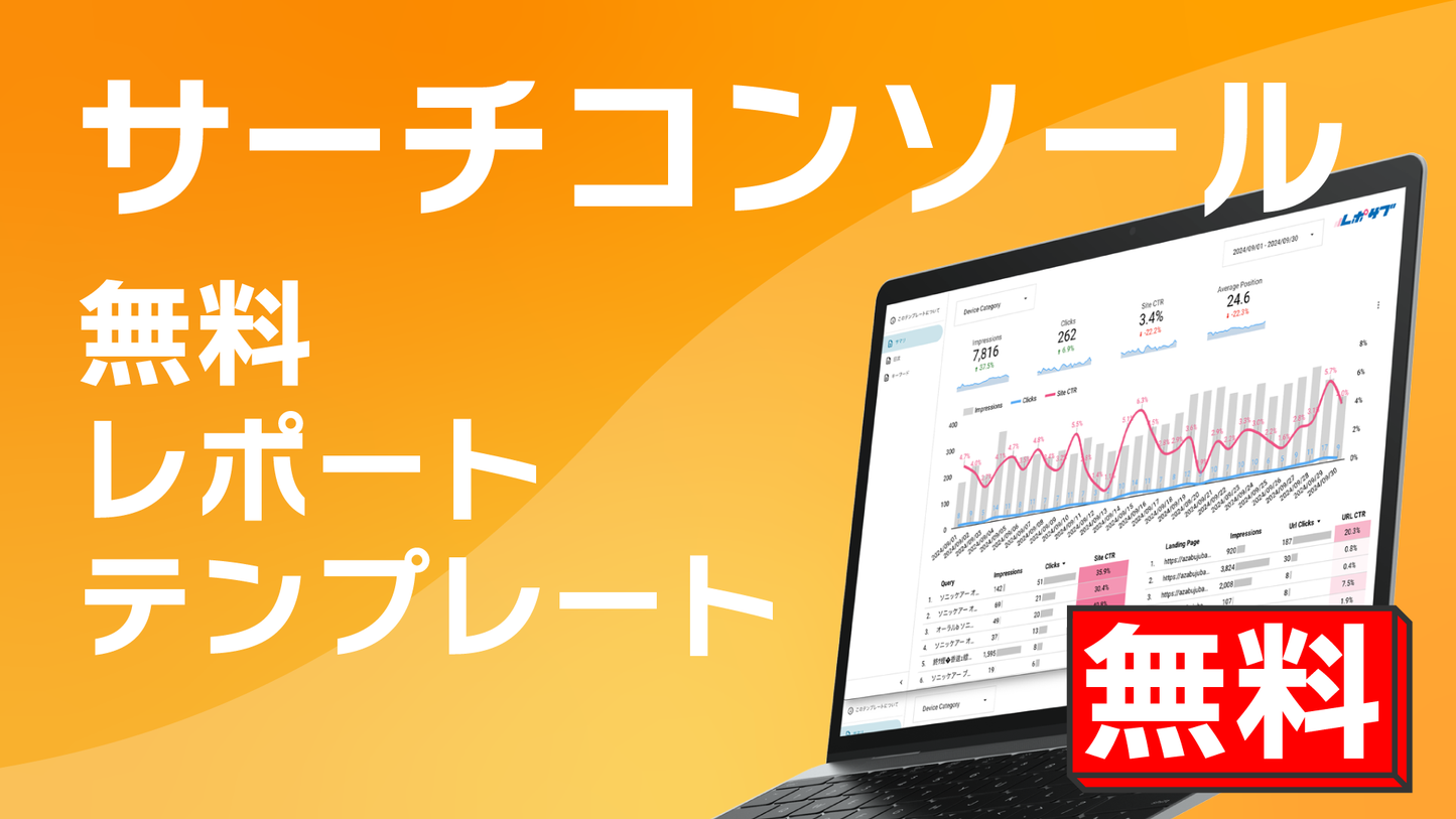 Googleサーチコンソール【無料】レポートテンプレート|Looker Studio