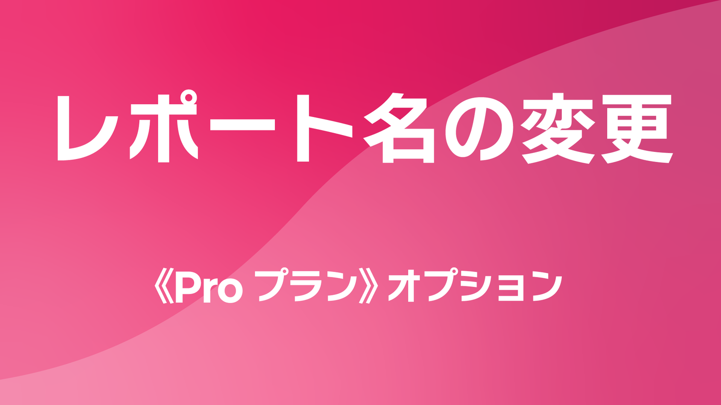 レポサブのサブスクレポート《Proプラン》オプション：レポート名の変更